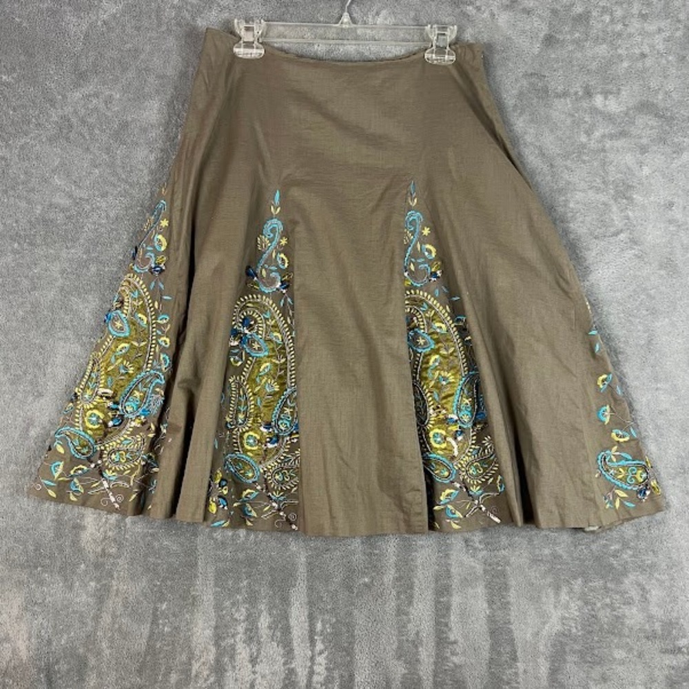 Vintage Peter Nygard Fairy Skirt Womens 10 A Line Beaded Embroidered Whimsical
